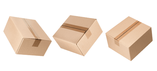 trois cartons dans des positions différentes